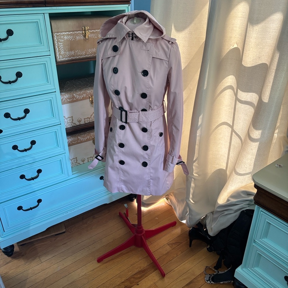 Women's Waterproof Pink Trench Coat XS - Picture 3 of 4